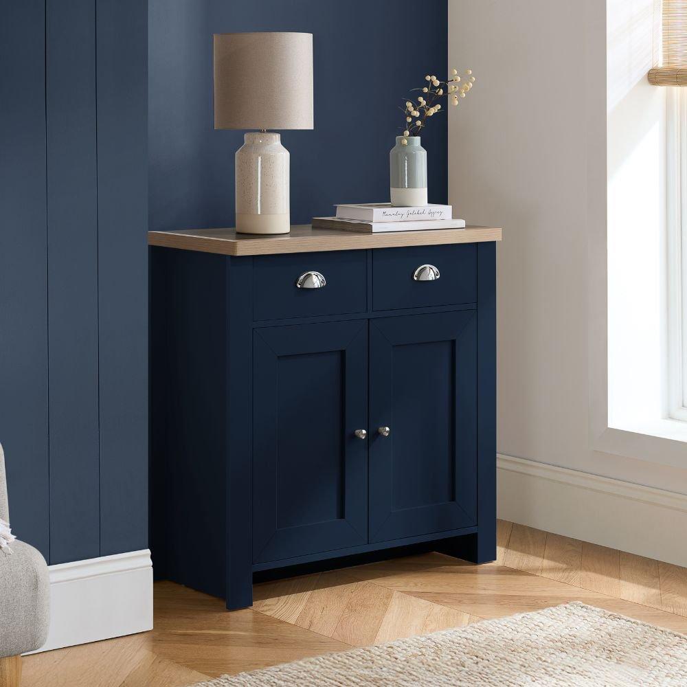 Navy Blue & Oak - Birlea - Highgate 2 Door 2 Drawer Sideboard - 1