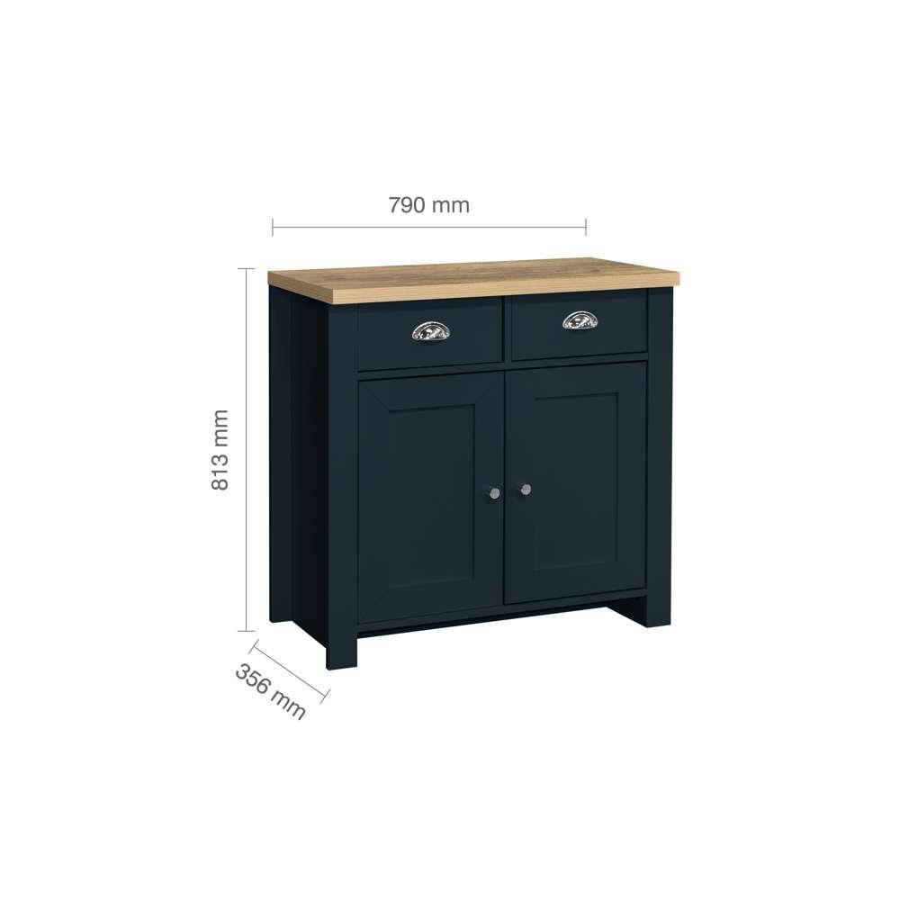 Navy Blue & Oak - Birlea - Highgate 2 Door 2 Drawer Sideboard - 6