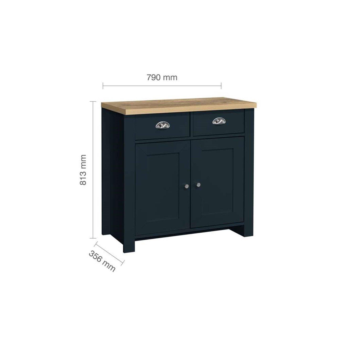 Navy Blue & Oak - Birlea - Highgate 2 Door 2 Drawer Sideboard - 9