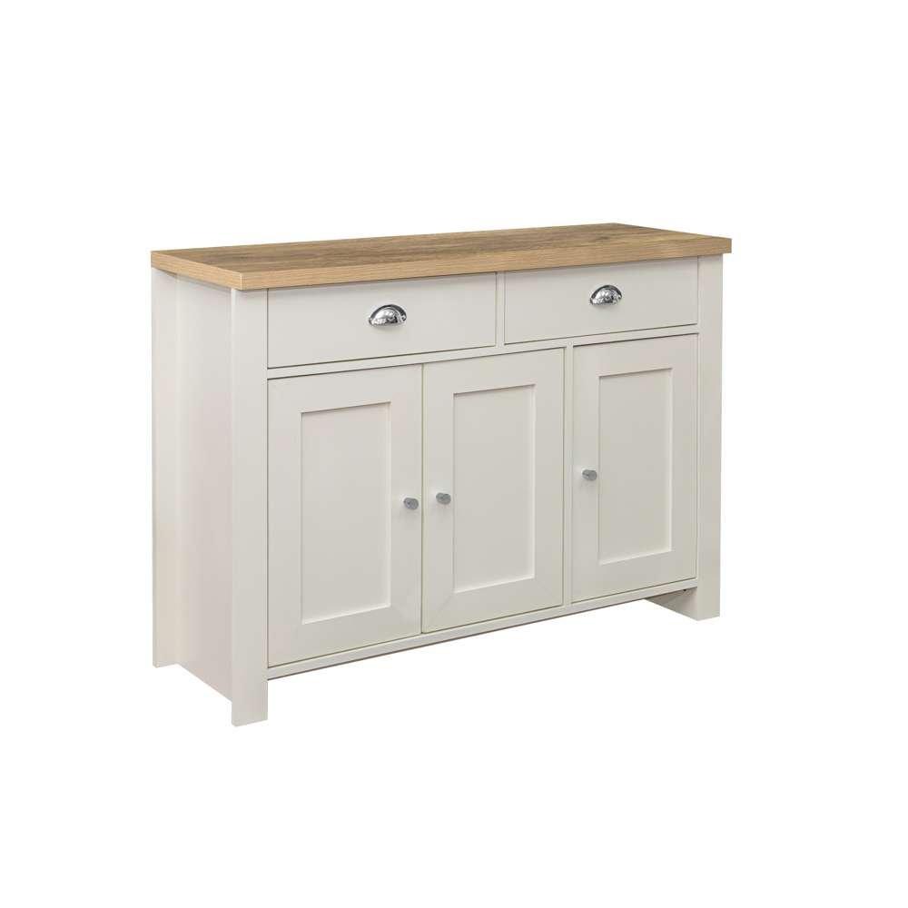 Cream & Oak - Birlea - Highgate 3 Door 2 Drawer Sideboard - 2