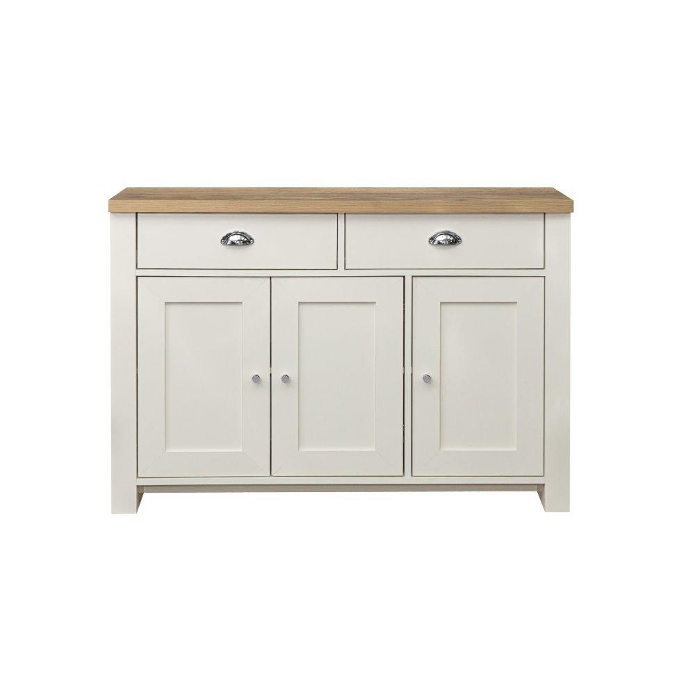 Cream & Oak - Birlea - Highgate 3 Door 2 Drawer Sideboard - 7
