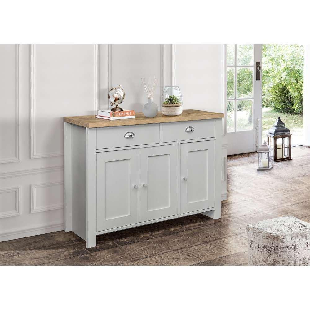 Grey & Oak - Birlea - Highgate 3 Door 2 Drawer Sideboard - 1