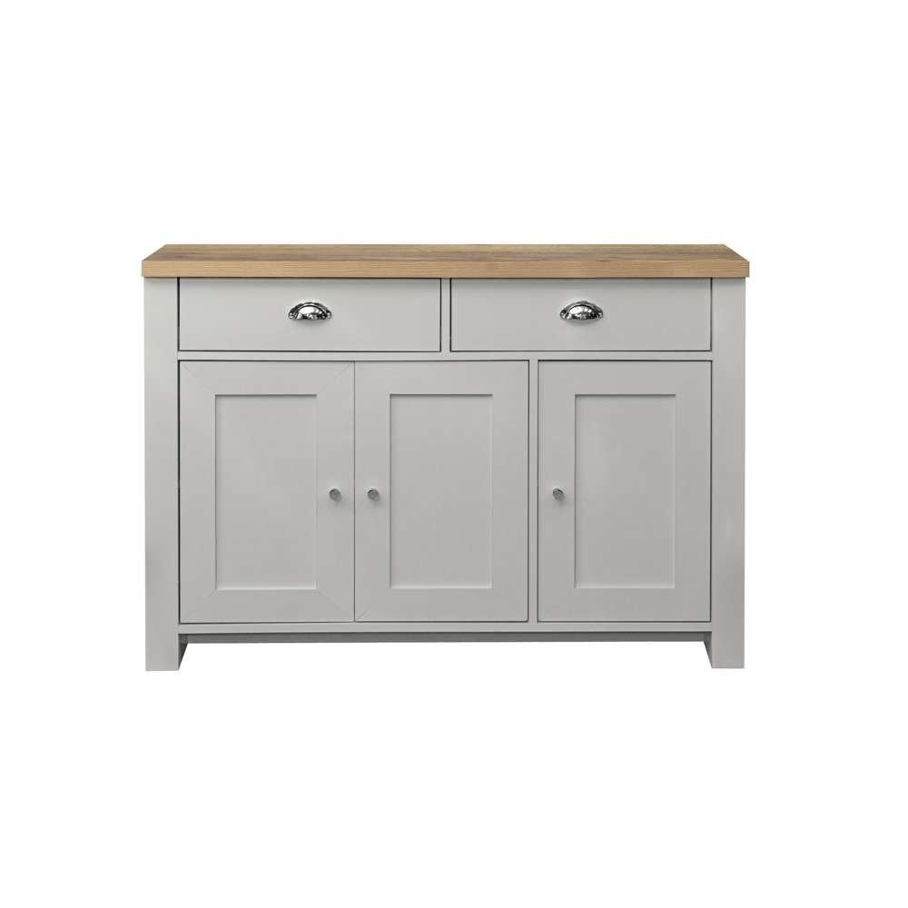 Grey & Oak - Birlea - Highgate 3 Door 2 Drawer Sideboard - 4