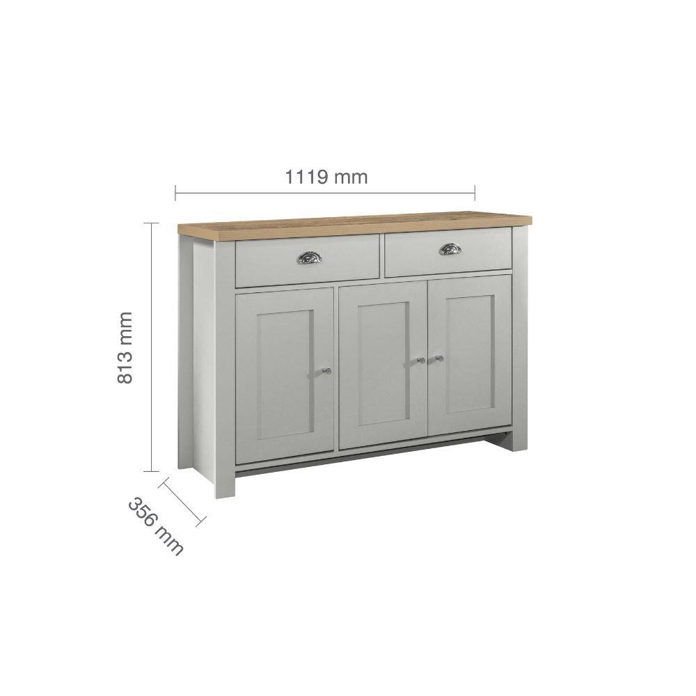 Grey & Oak - Birlea - Highgate 3 Door 2 Drawer Sideboard - 9