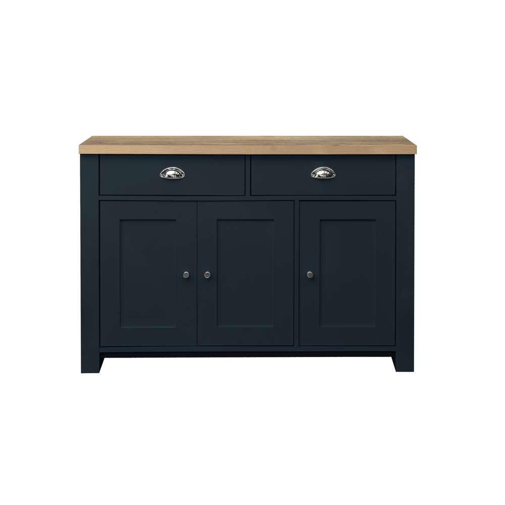 Navy Blue & Oak - Birlea - Highgate 3 Door 2 Drawer Sideboard - 5