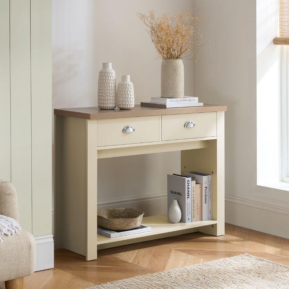 Cream & Oak - Birlea - Highgate 2 Drawer Console Table - 1