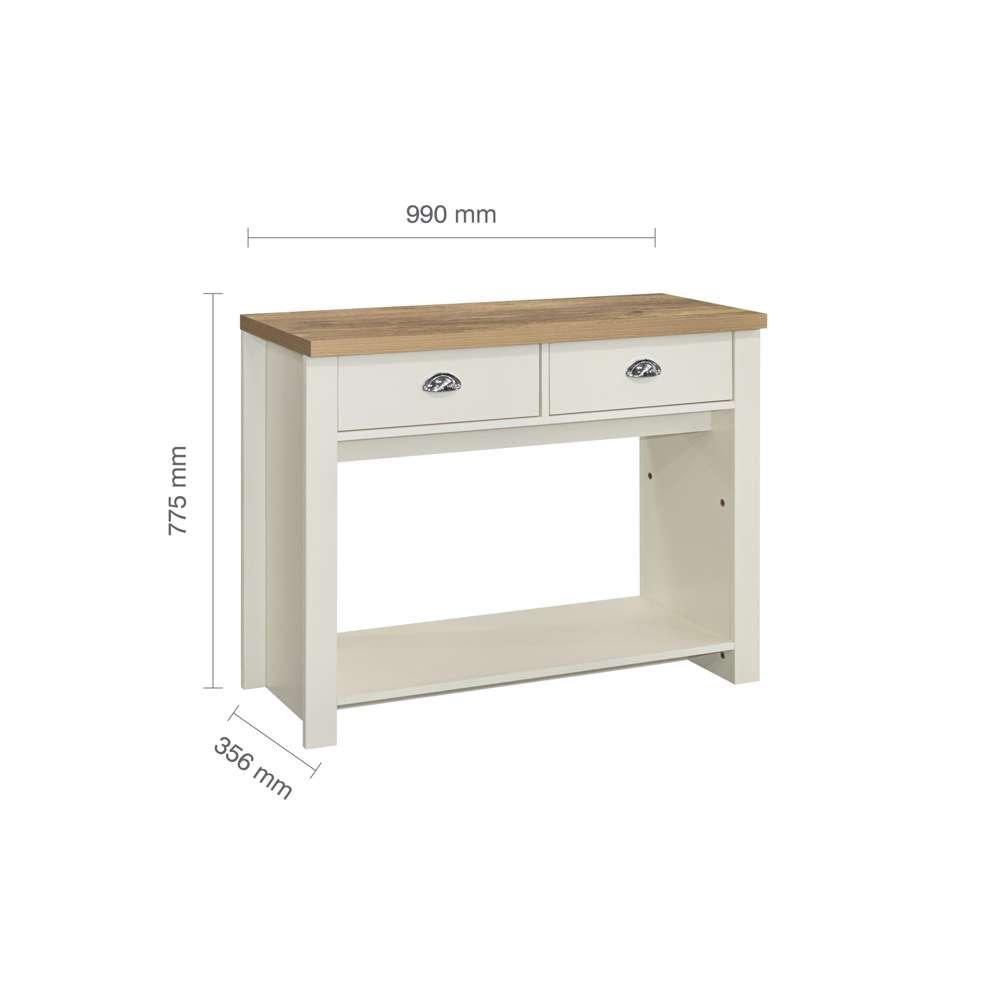 Cream & Oak - Birlea - Highgate 2 Drawer Console Table - 6
