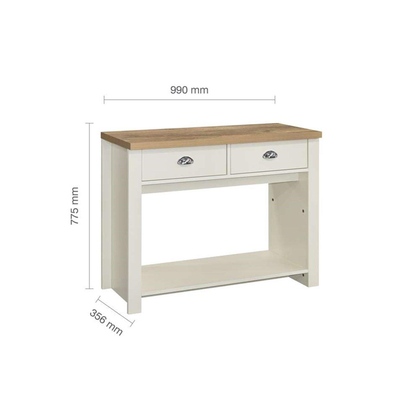Cream & Oak - Birlea - Highgate 2 Drawer Console Table - 7