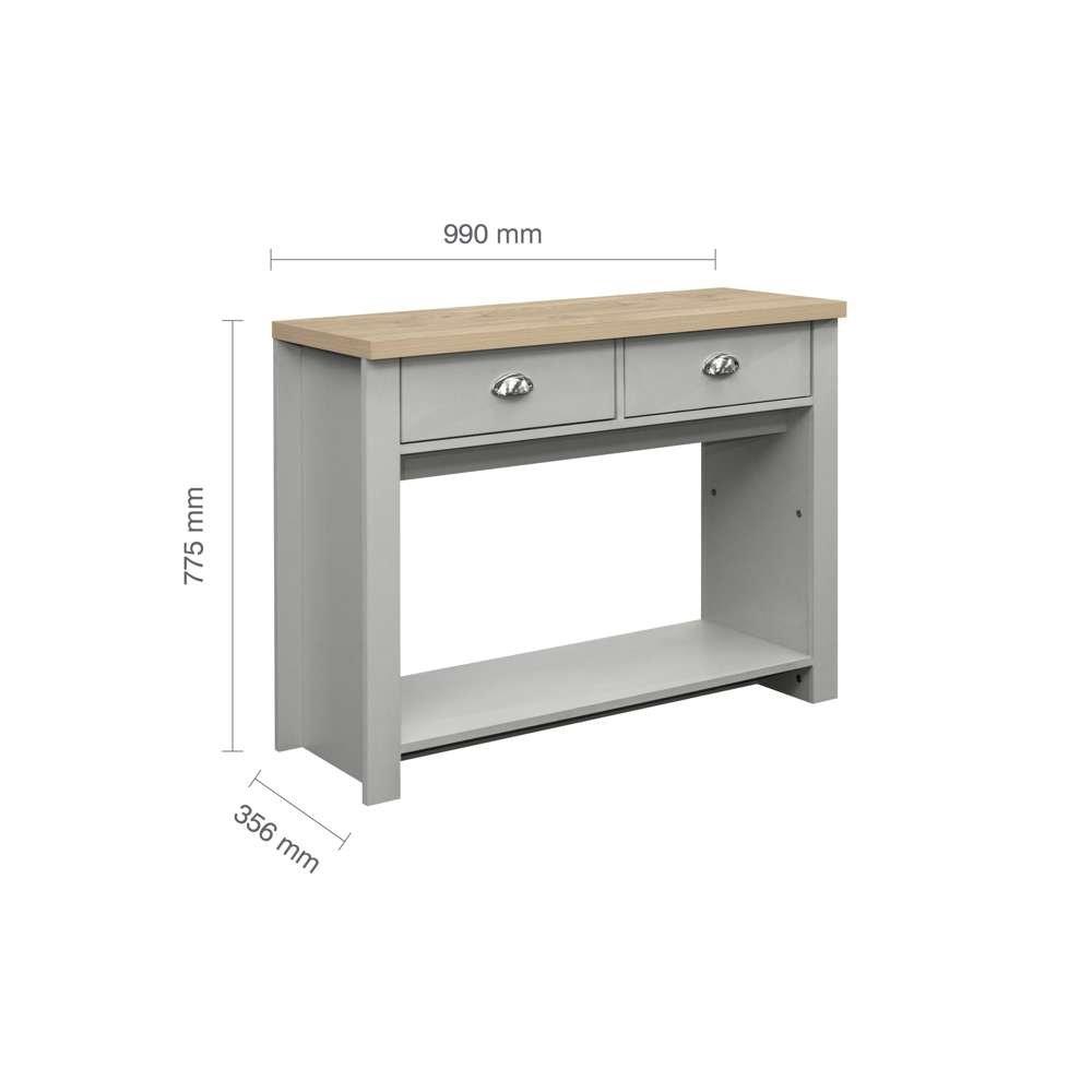 Grey & Oak - Birlea - Highgate 2 Drawer Console Table - 6