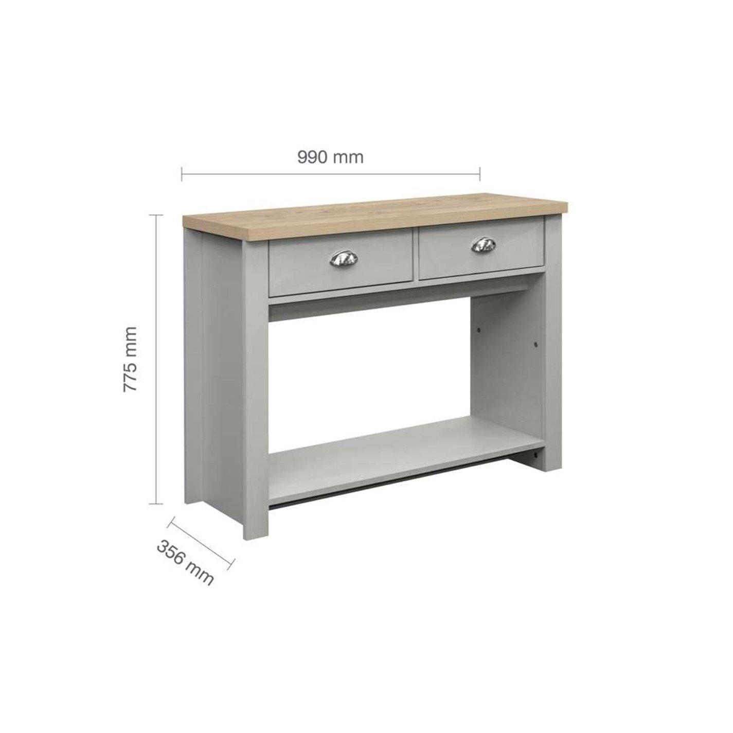 Grey & Oak - Birlea - Highgate 2 Drawer Console Table - 8
