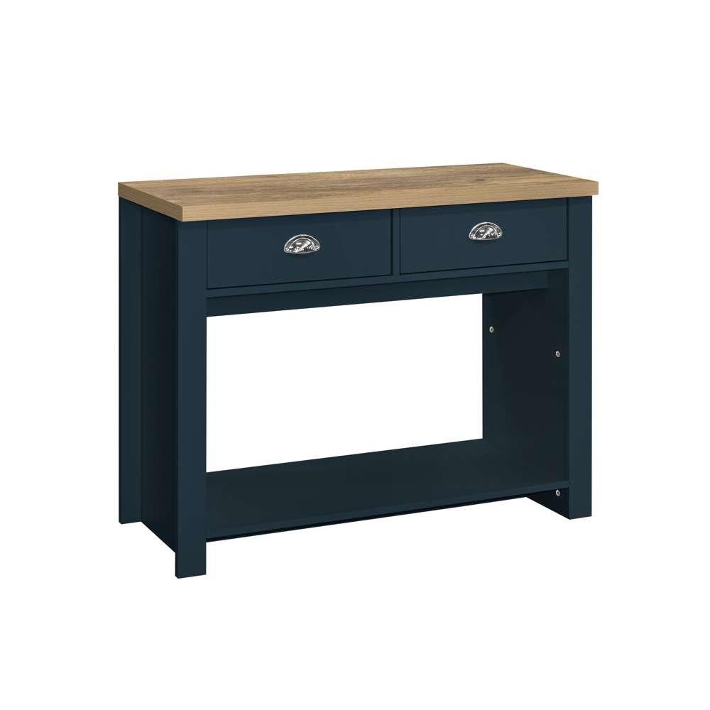 Navy Blue & Oak - Birlea - Highgate 2 Drawer Console Table - 2