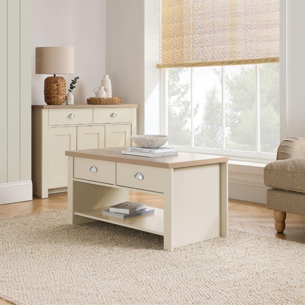 Cream & Oak - Birlea - Highgate 2 Drawer Coffee Table - 1