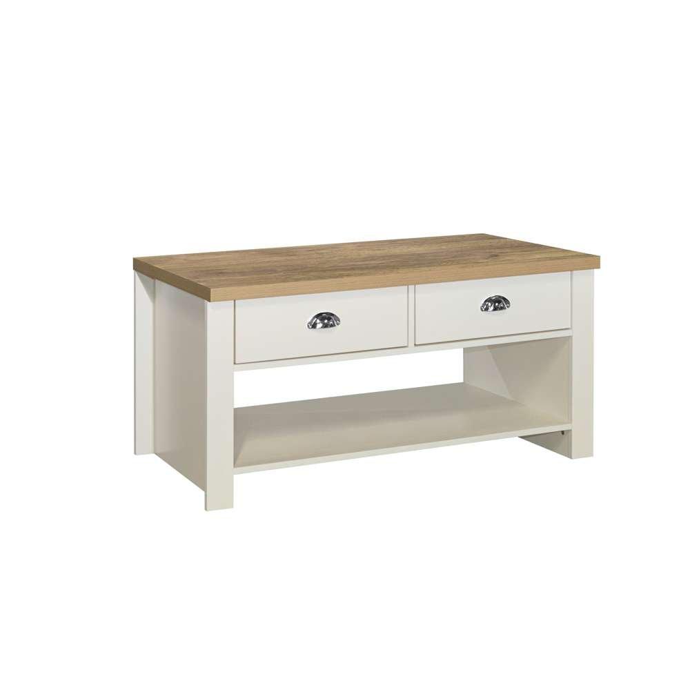 Cream & Oak - Birlea - Highgate 2 Drawer Coffee Table - 2