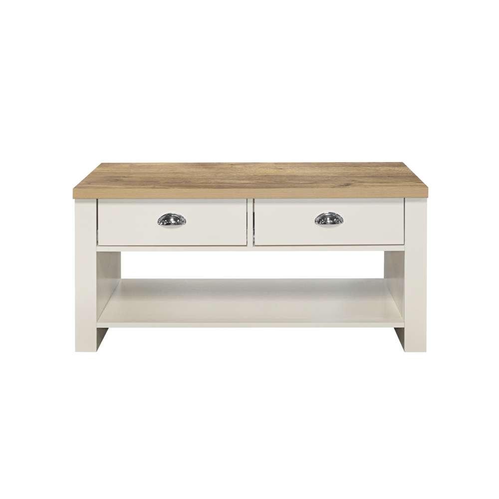 Cream & Oak - Birlea - Highgate 2 Drawer Coffee Table - 4