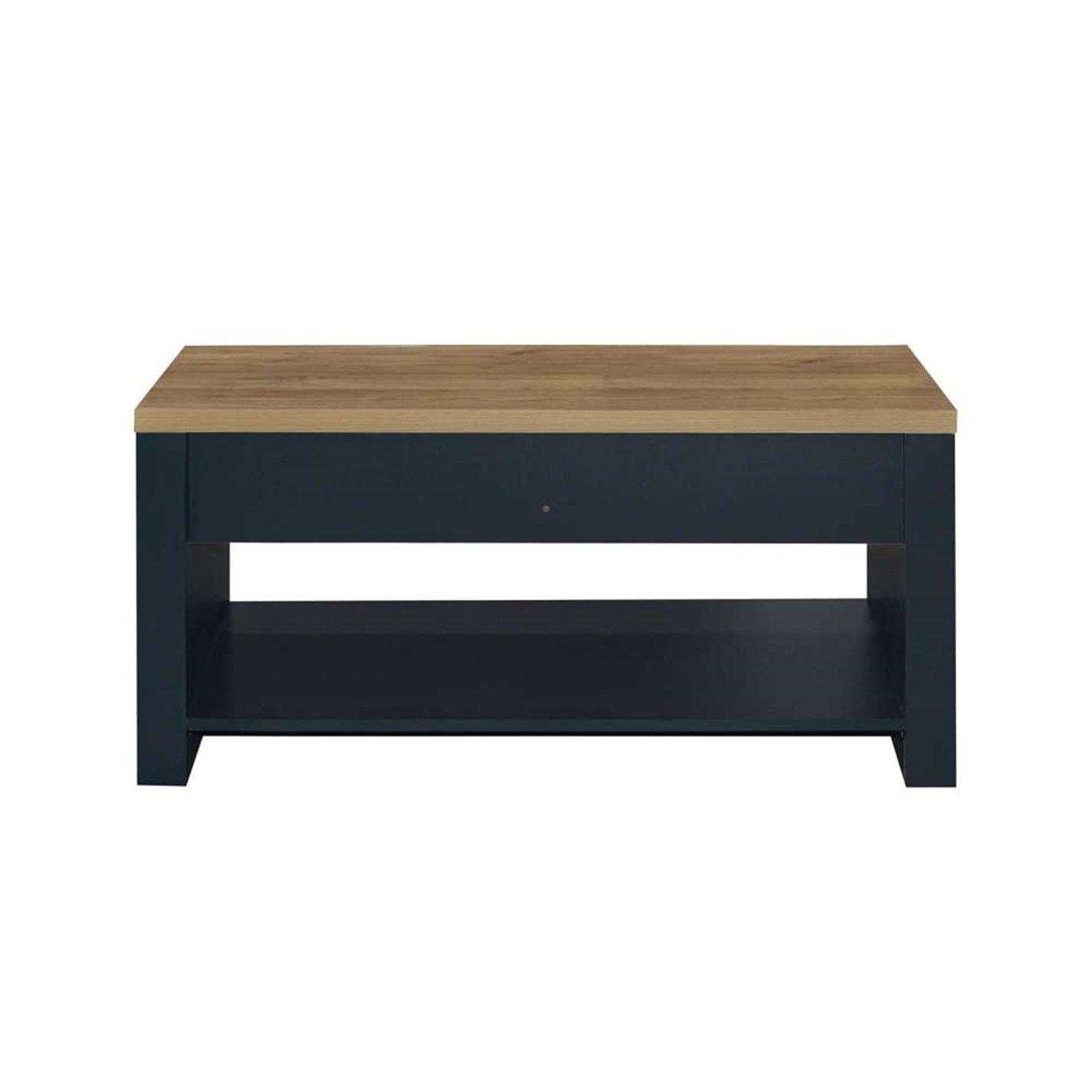Navy Blue & Oak - Birlea - Highgate 2 Drawer Coffee Table - 7