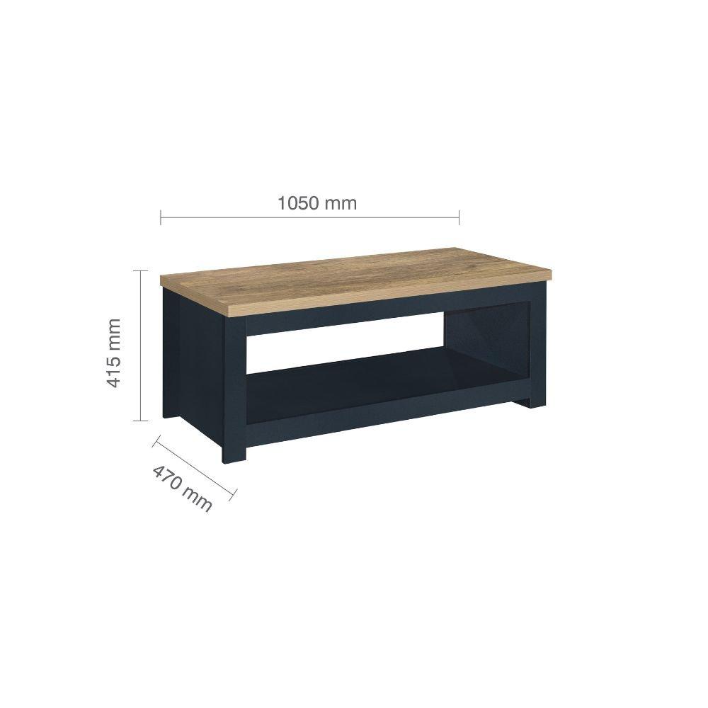 Navy Blue & Oak - Birlea - Highgate Coffee Table - 6