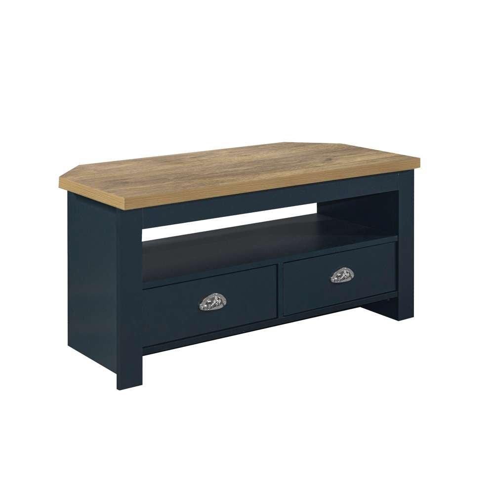 Navy Blue & Oak - Birlea - Highgate Corner TV Unit - 2