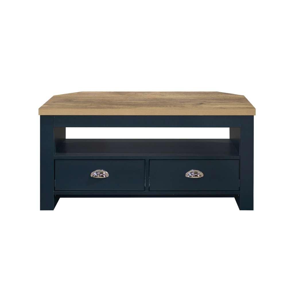 Navy Blue & Oak - Birlea - Highgate Corner TV Unit - 4