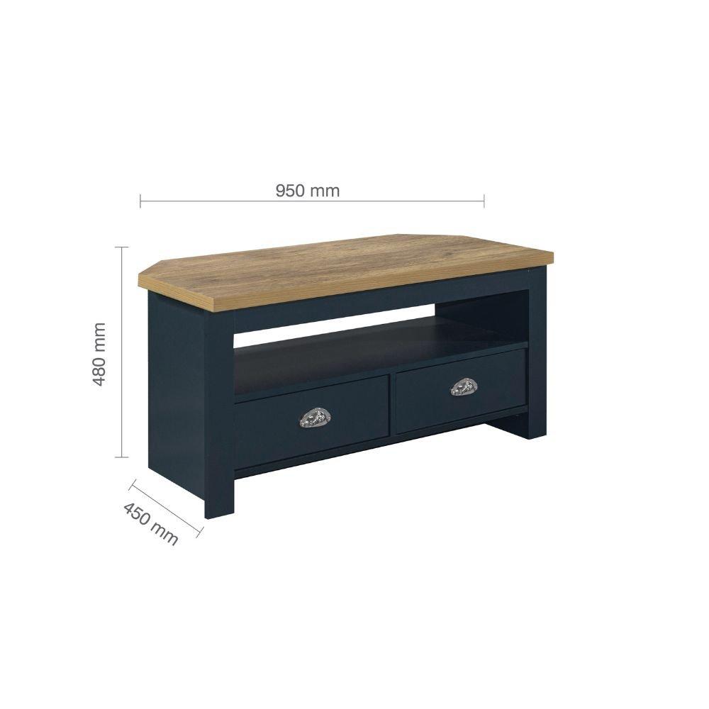 Navy Blue & Oak - Birlea - Highgate Corner TV Unit - 8