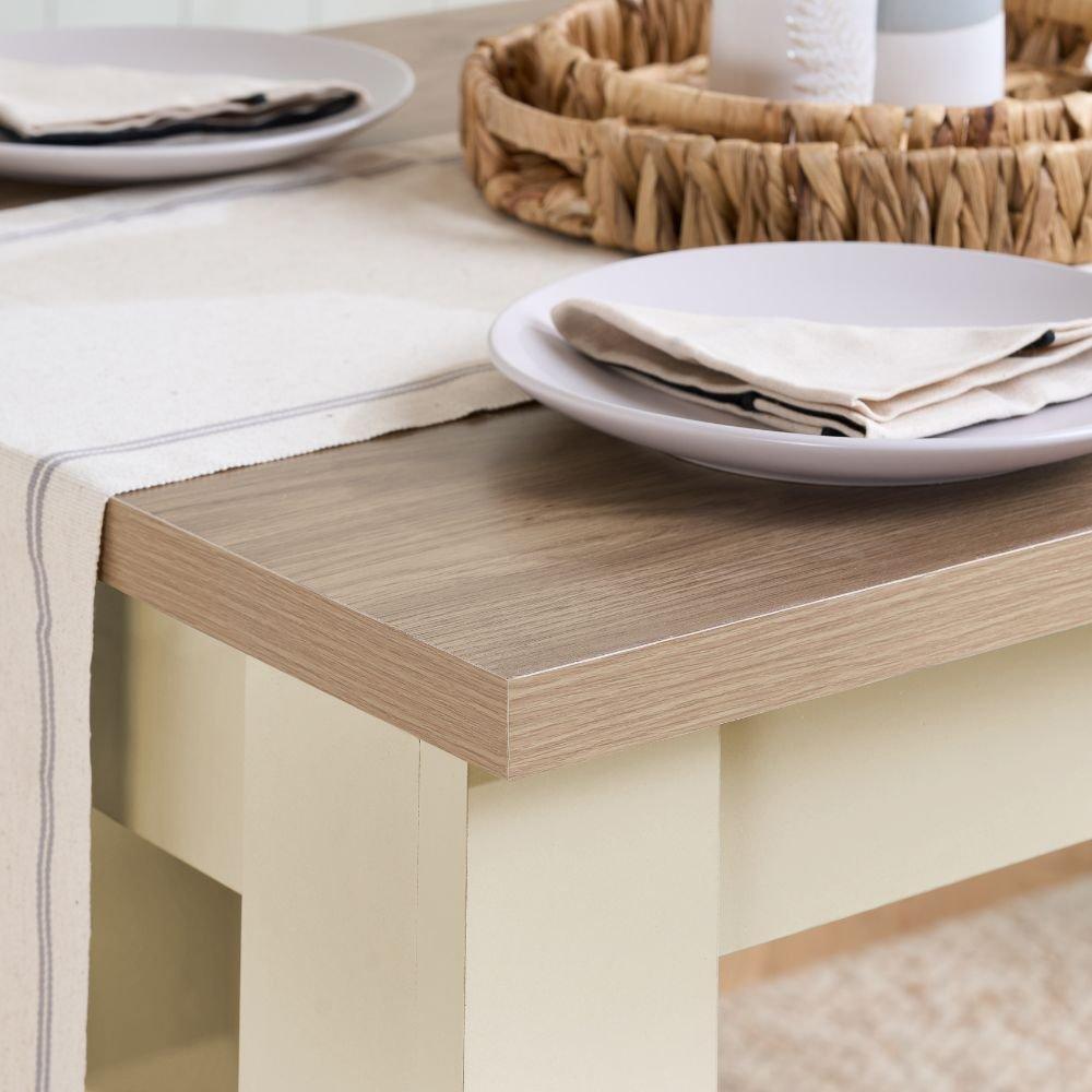 Cream & Oak - Birlea - Highgate Dining Table & Bench Set - 2