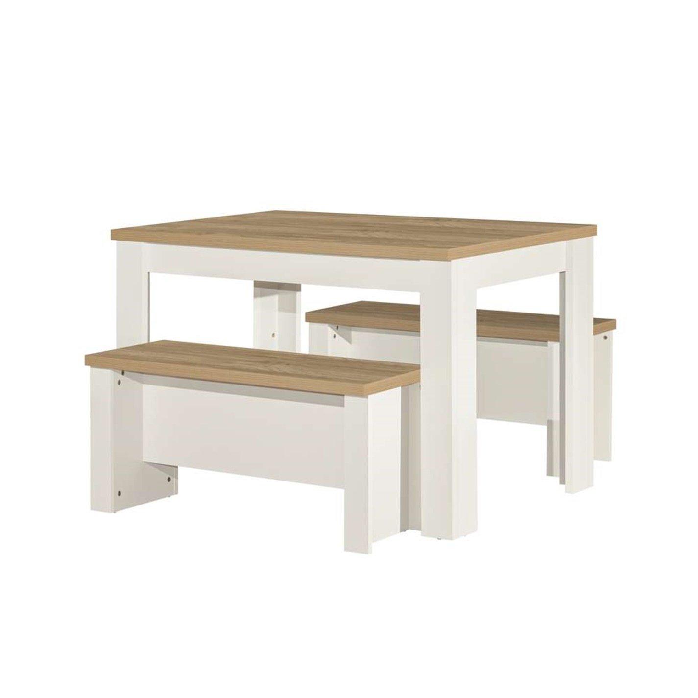 Cream & Oak - Birlea - Highgate Dining Table & Bench Set - 11