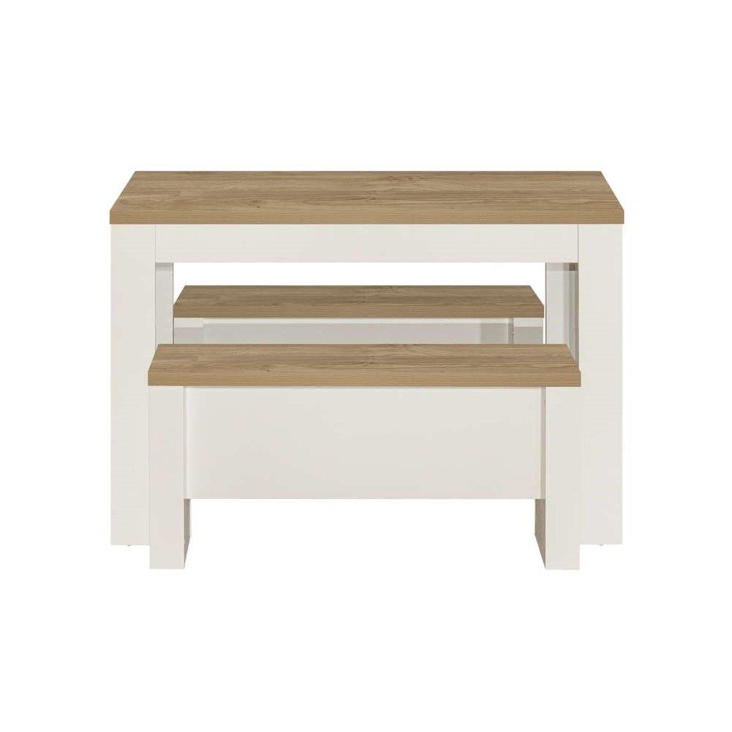 Cream & Oak - Birlea - Highgate Dining Table & Bench Set - 7