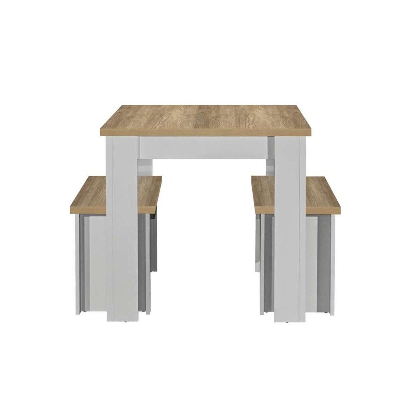 Grey & Oak - Birlea - Highgate Dining Table & Bench Set - 11