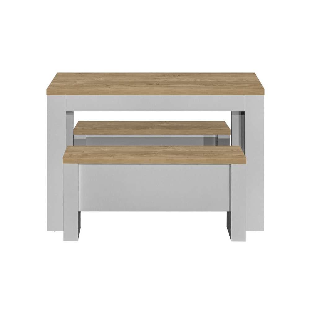 Grey & Oak - Birlea - Highgate Dining Table & Bench Set - 4