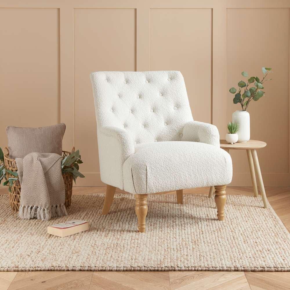 White Boucle - Birlea - Padstow Chair - 1