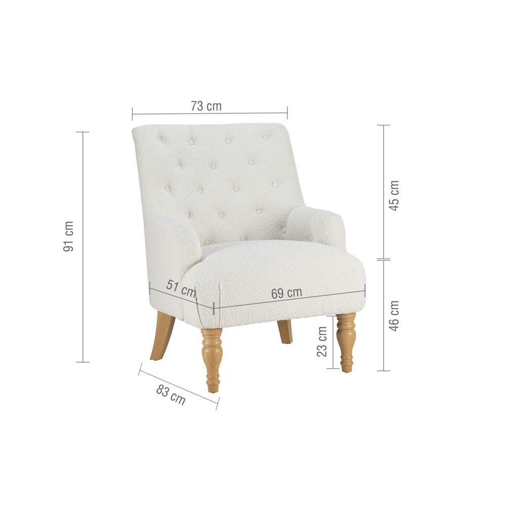 White Boucle - Birlea - Padstow Chair - 10