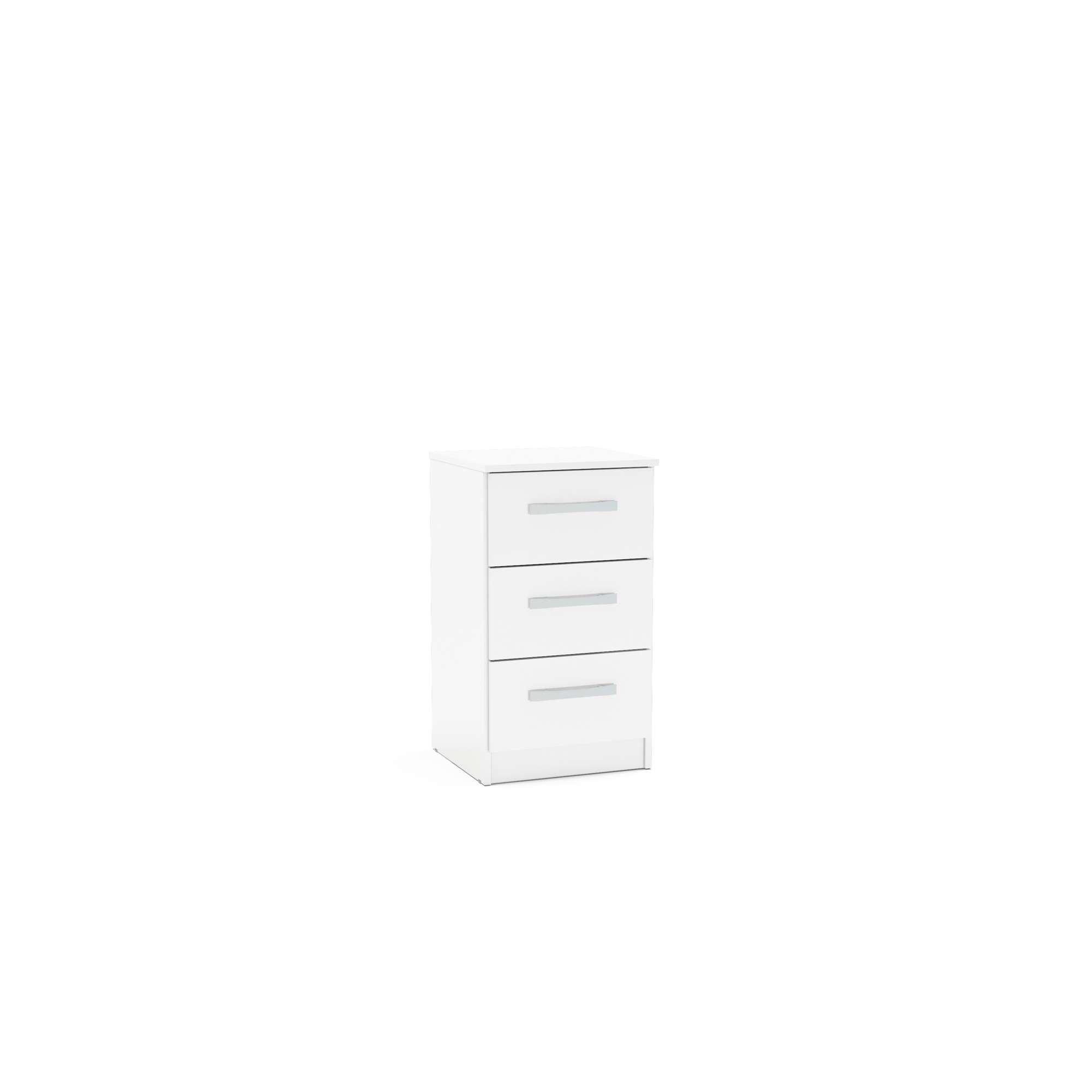 White - Birlea - Lynx 3 Drawer Bedside Table - 2