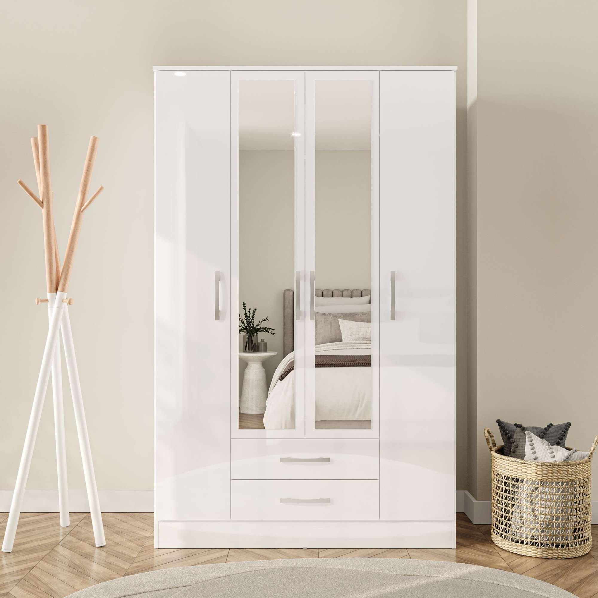 Birlea  Lynx 4 Door 2Drw/Mirror W - White
