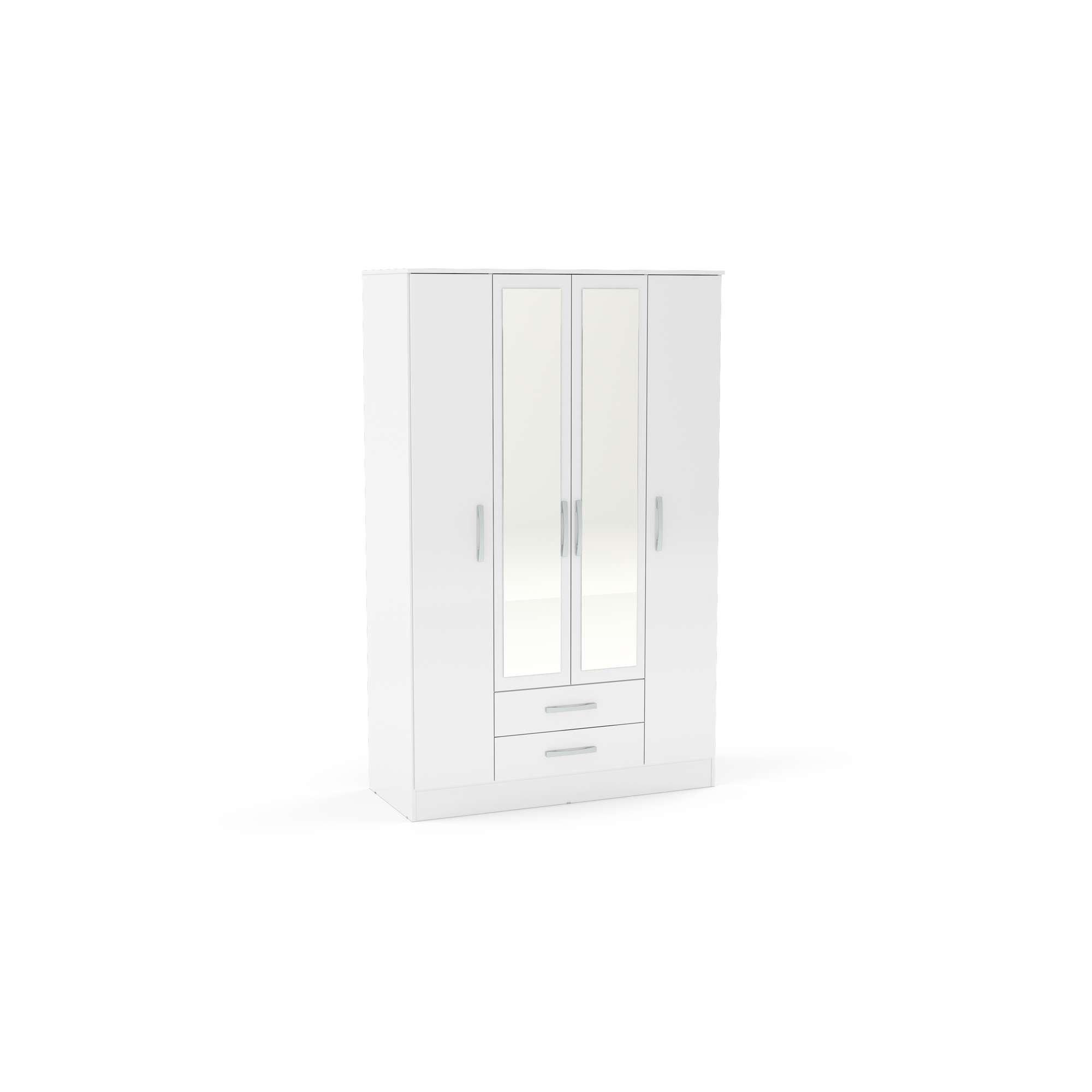 White - Birlea - Lynx 4 Door 2 Drawers & Mirror - 2