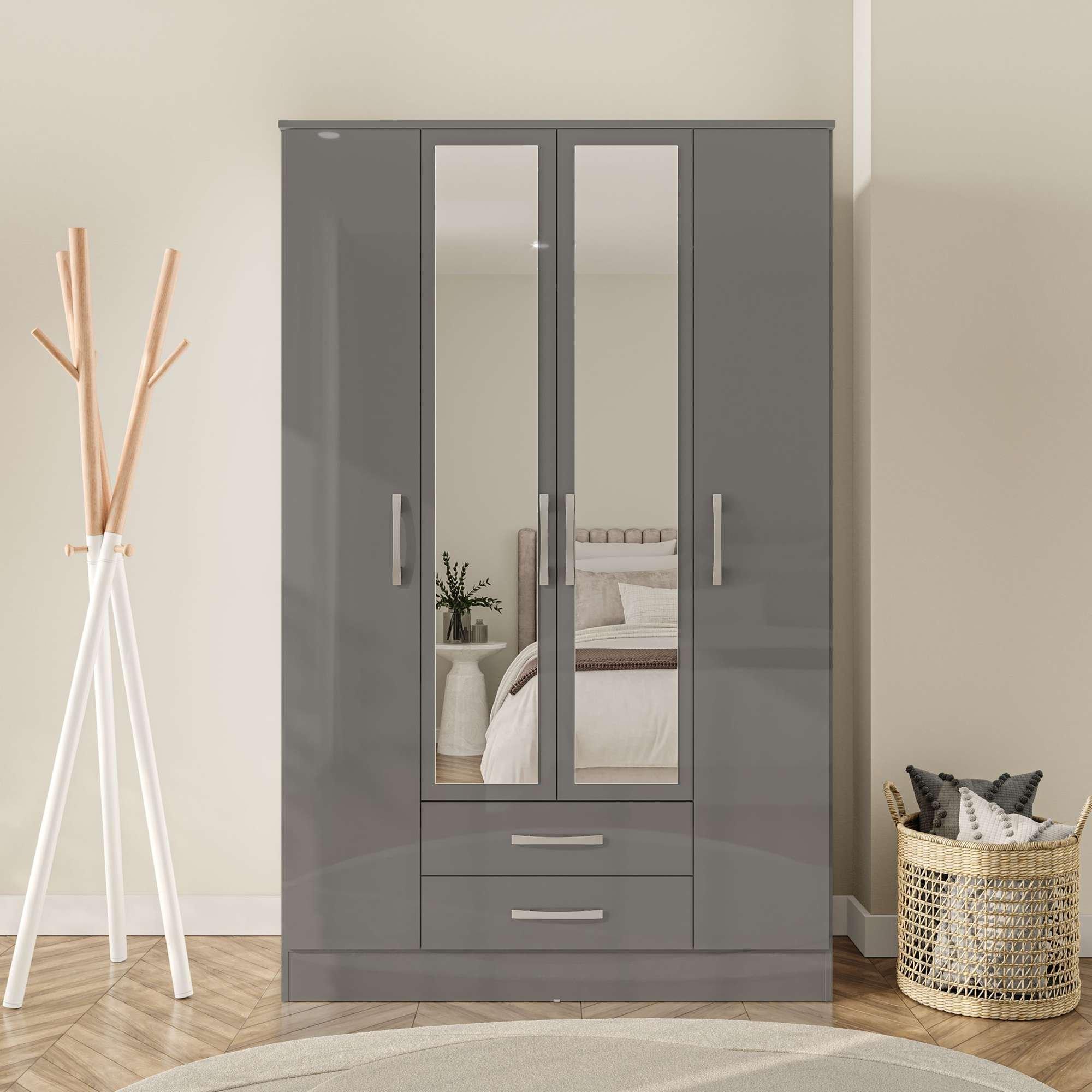 Lynx 4 Door 2 Drawers & Mirror