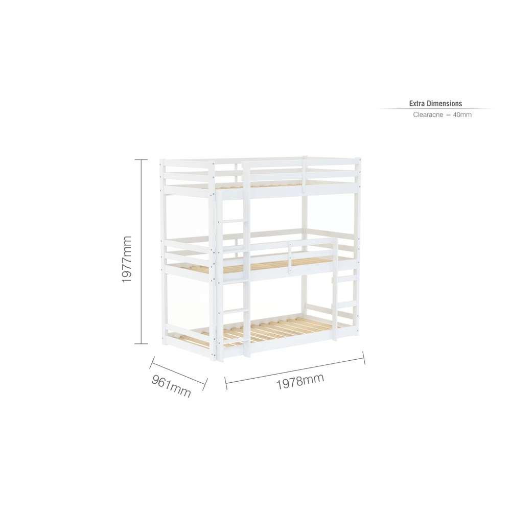 White - Birlea - Tressa Triple Bunk Bed - 8