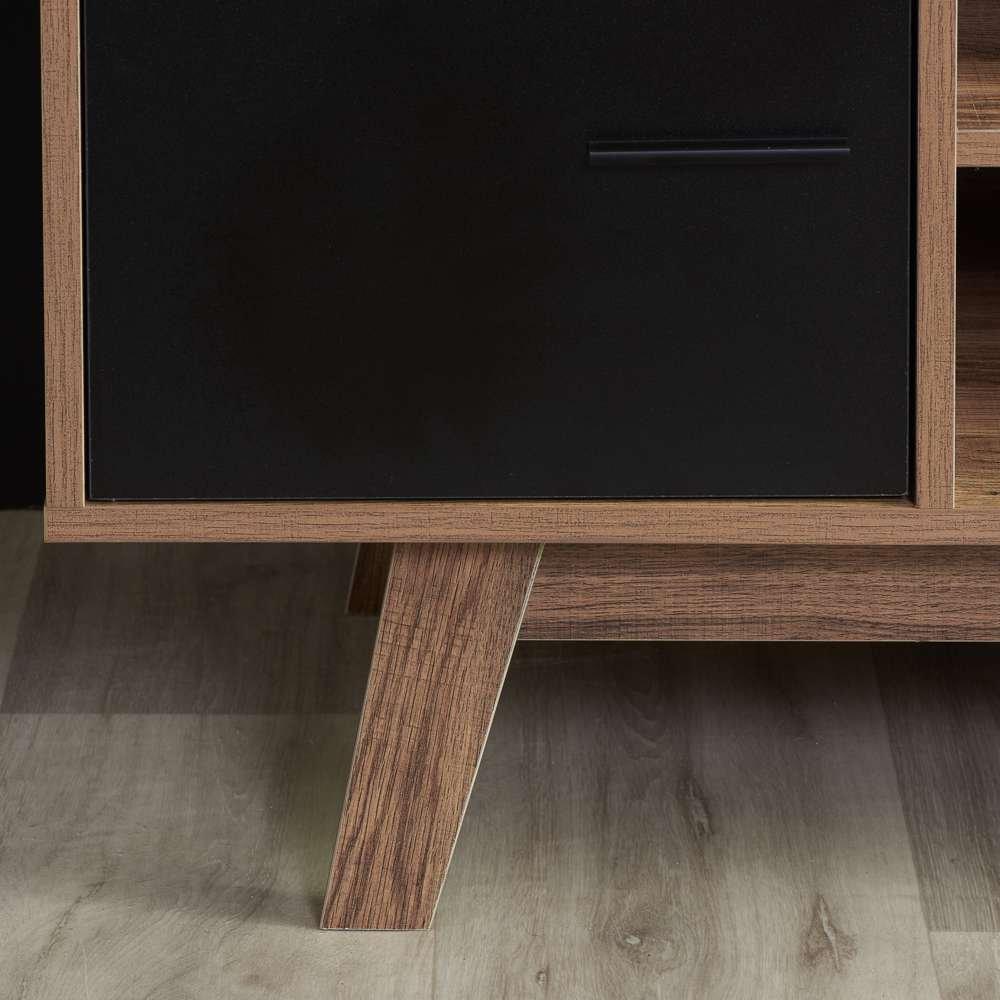 Walnut & Black - Birlea - Shard TV Unit - 2