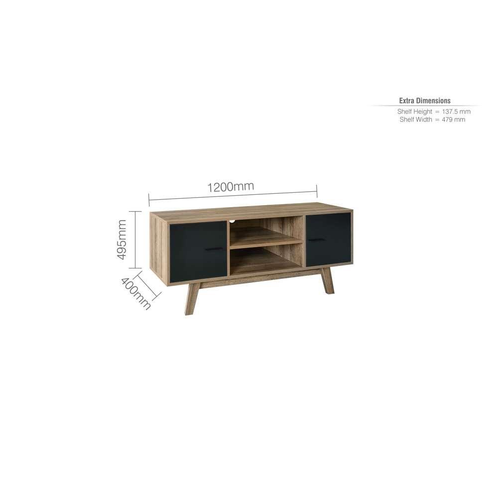 Walnut & Black - Birlea - Shard TV Unit - 10