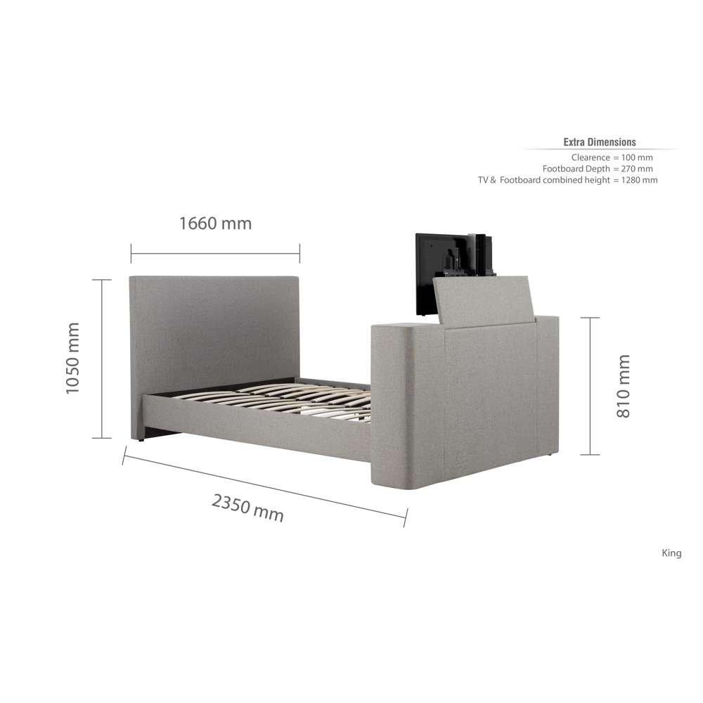 Grey - Birlea - Plaza TV Bed In Grey - 13