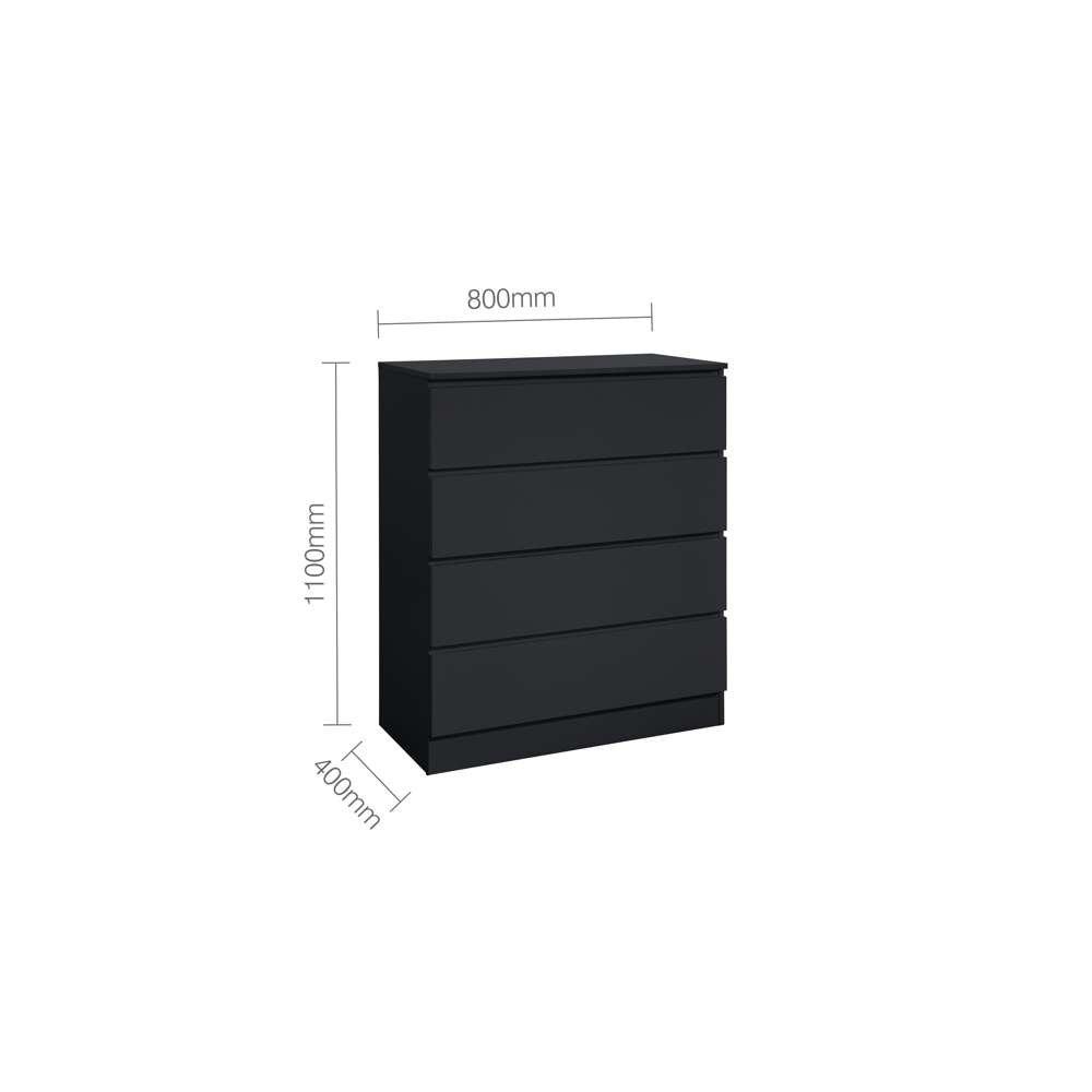 Black - Birlea - Oslo 4 Drawer Chest - 8