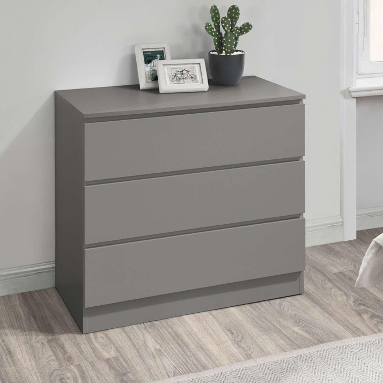Grey - Birlea - Oslo 3 Drawer Chest - 1