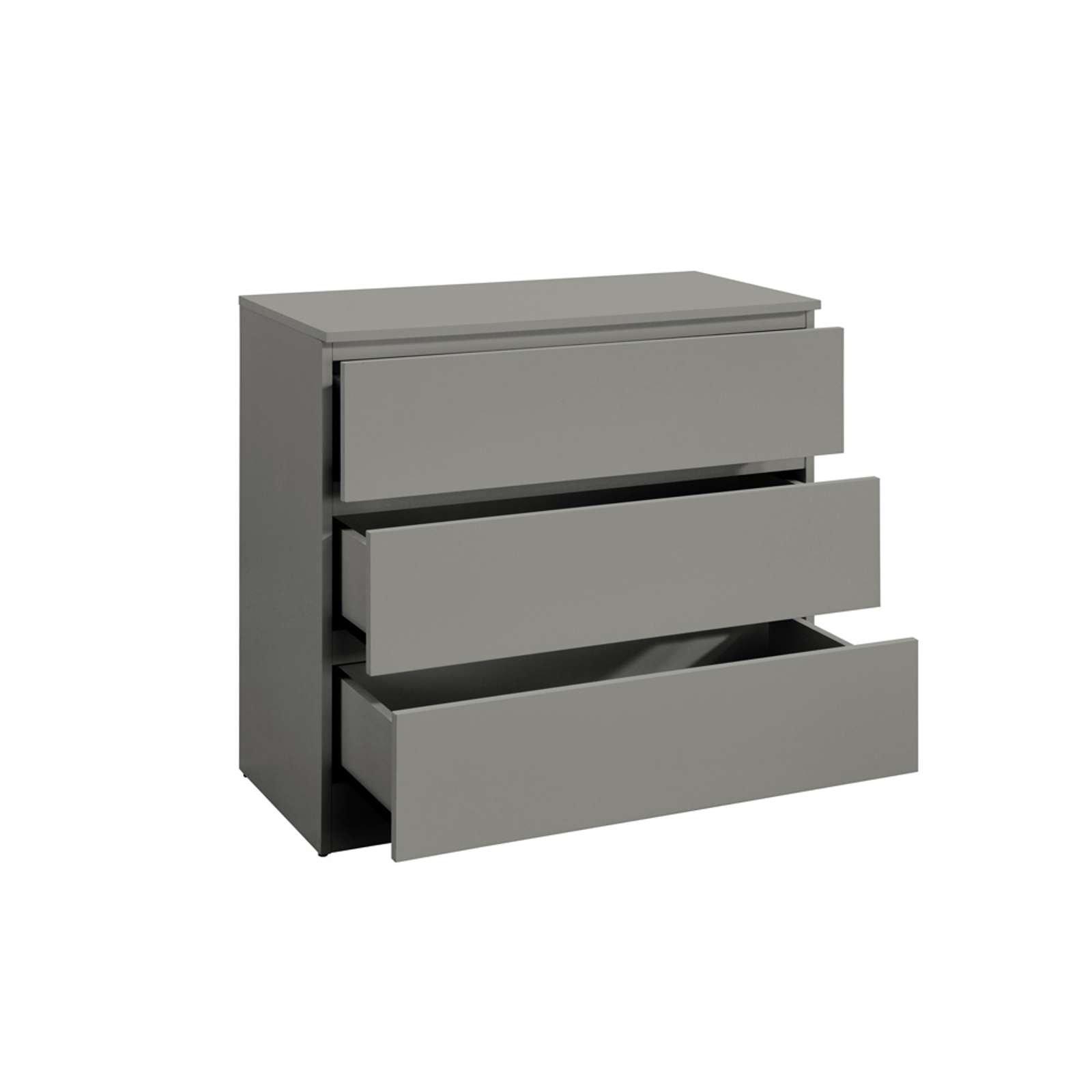 Grey - Birlea - Oslo 3 Drawer Chest - 4