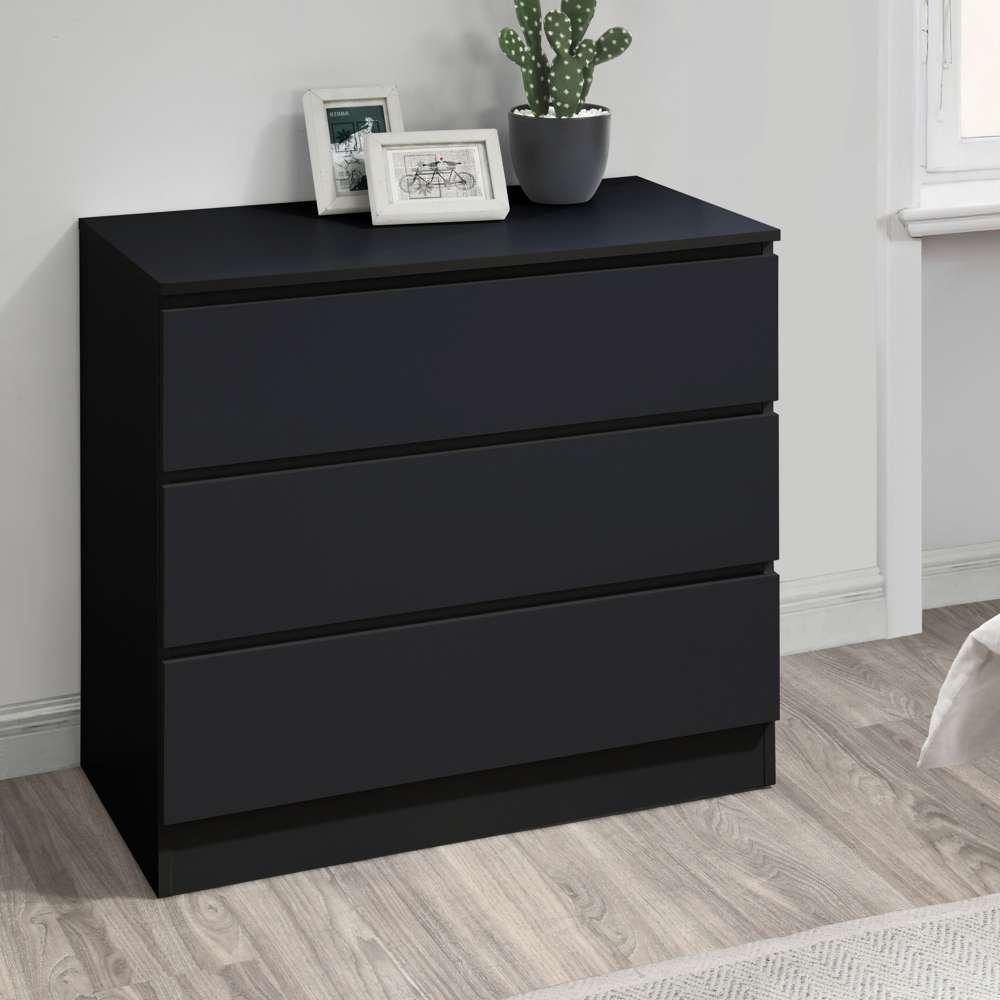Black - Birlea - Oslo 3 Drawer Chest - 1
