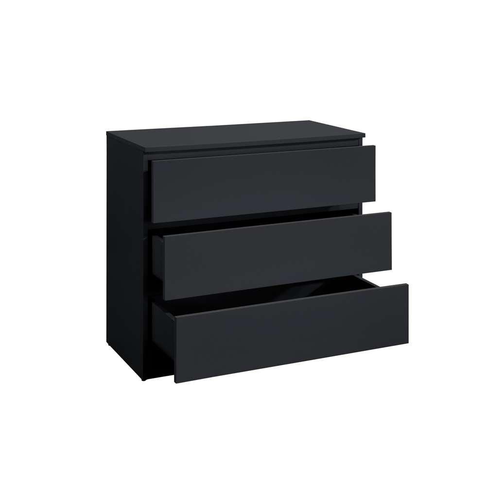 Black - Birlea - Oslo 3 Drawer Chest - 4