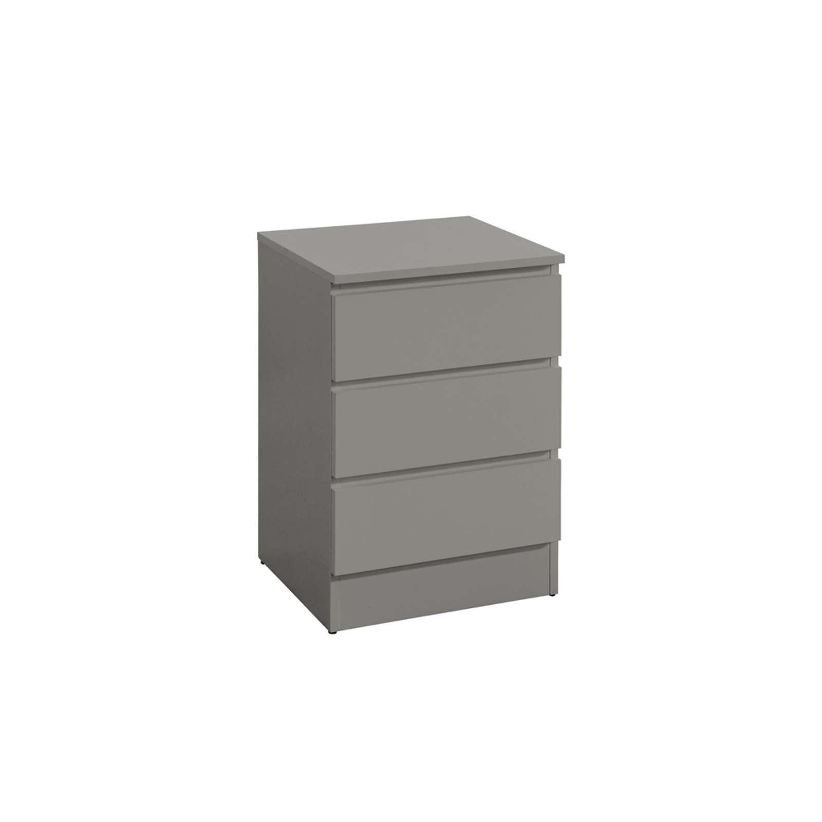 Grey - Birlea - Oslo 3 Drawer Bedside - 2