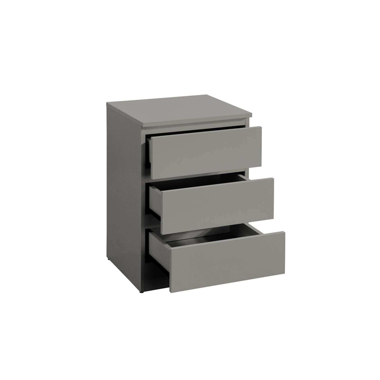 Grey - Birlea - Oslo 3 Drawer Bedside - 3