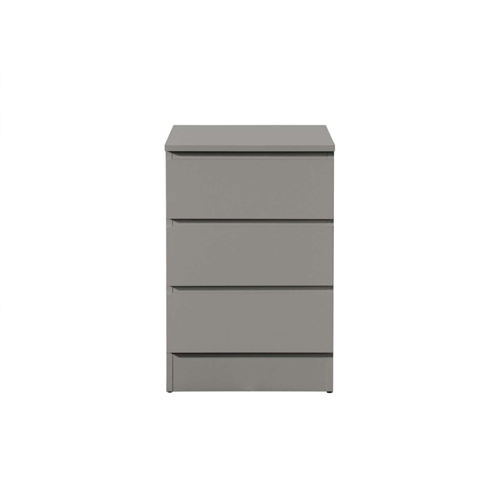 Grey - Birlea - Oslo 3 Drawer Bedside - 5