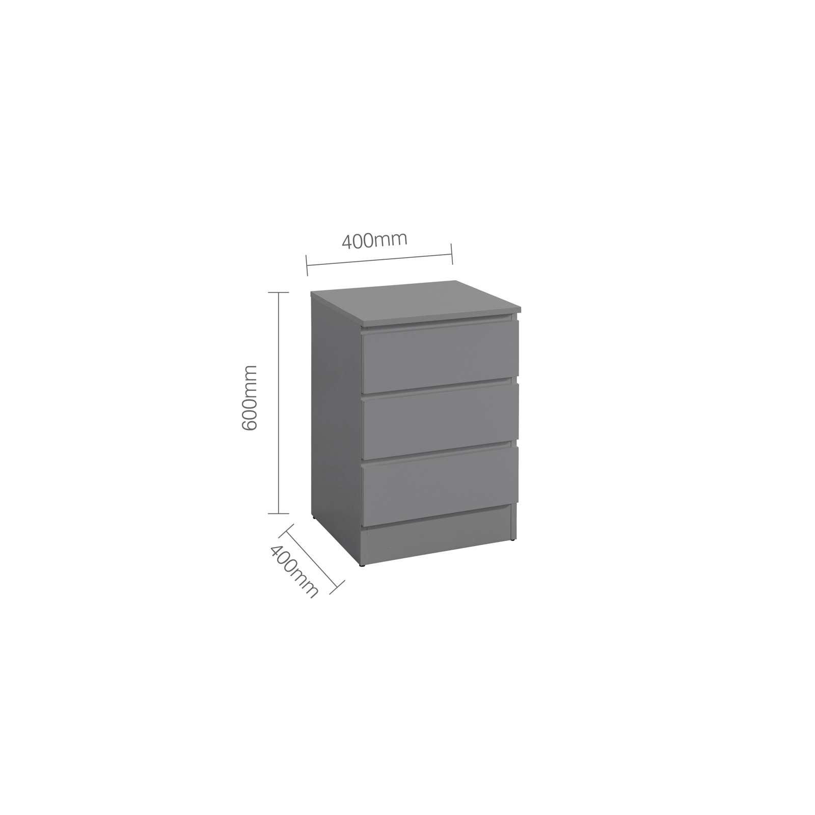 Grey - Birlea - Oslo 3 Drawer Bedside - 7