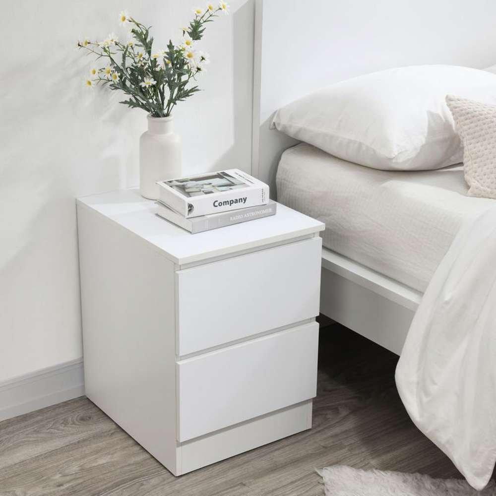 White - Birlea - Oslo 2 Drawer Bedside Table - 2