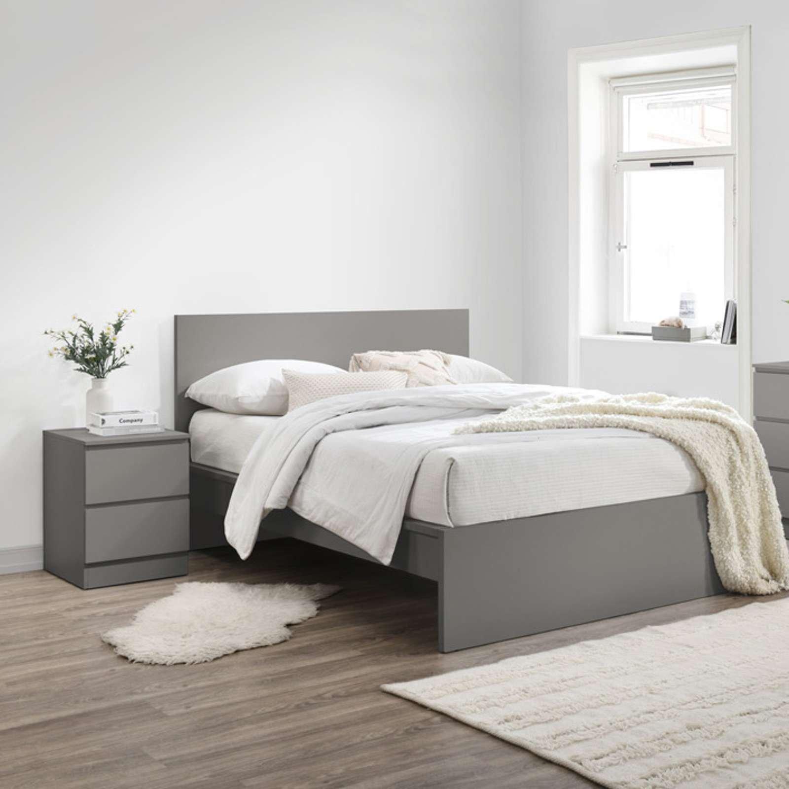 Grey - Birlea - Oslo 2 Drawer Bedside Table - 2