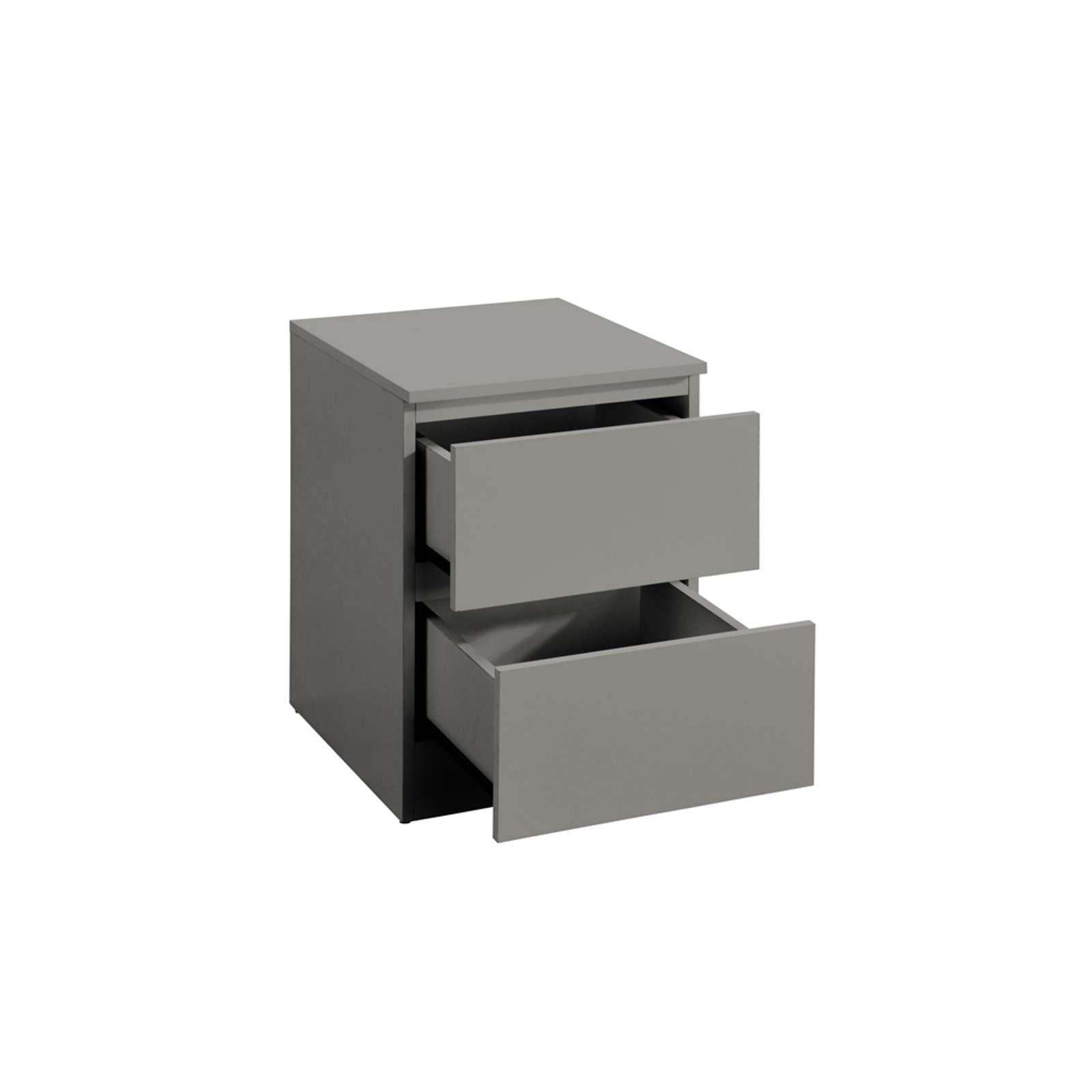 Grey - Birlea - Oslo 2 Drawer Bedside Table - 6